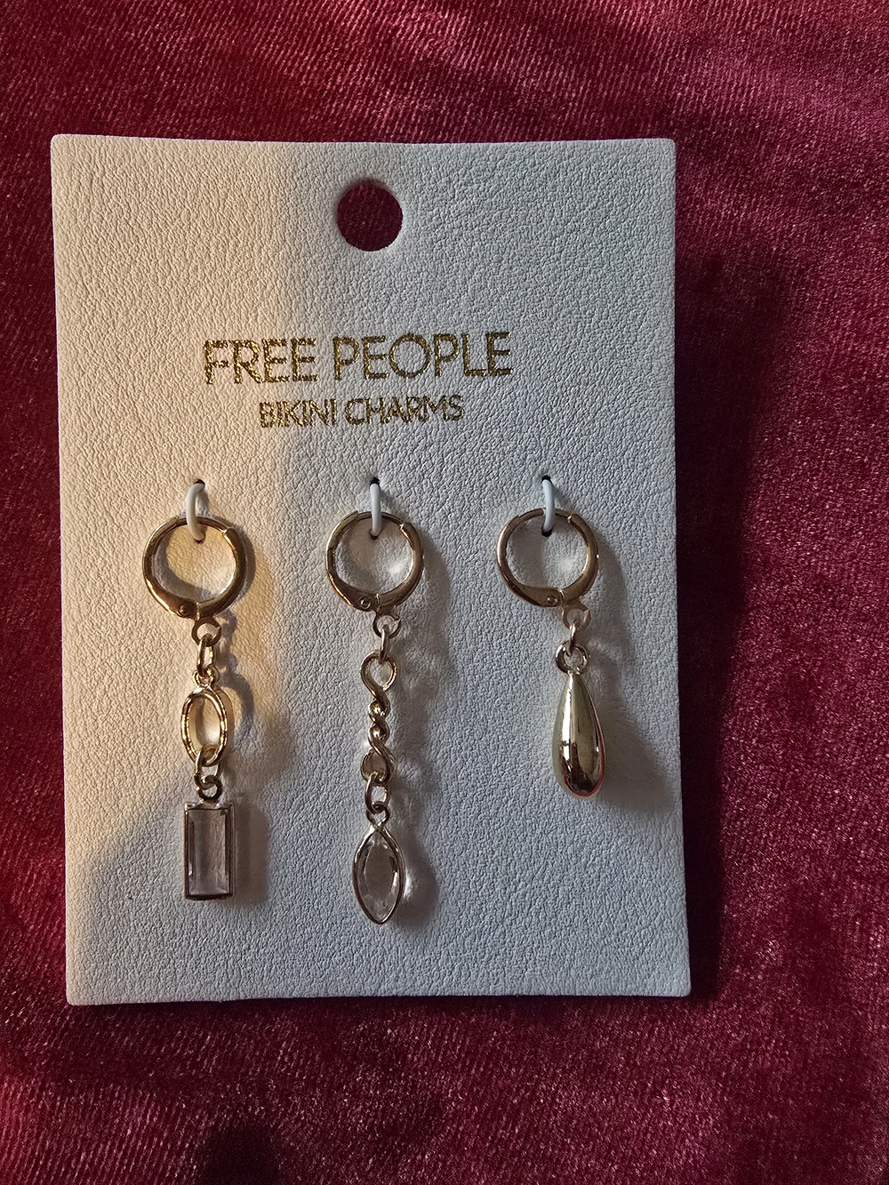 Free People Gold Mixed Charm Drop Earring Set